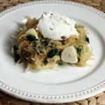 Recipe for spaghetti squash with Swiss chard, ricotta cream and walnuts | writes4food.com