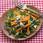 winter salad with arugula, butternut squash and blue cheese recipe | writes4food.com