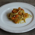 recipe for pasta with Sun Gold tomato sauce (via Bon Appetit) | writes4food.com