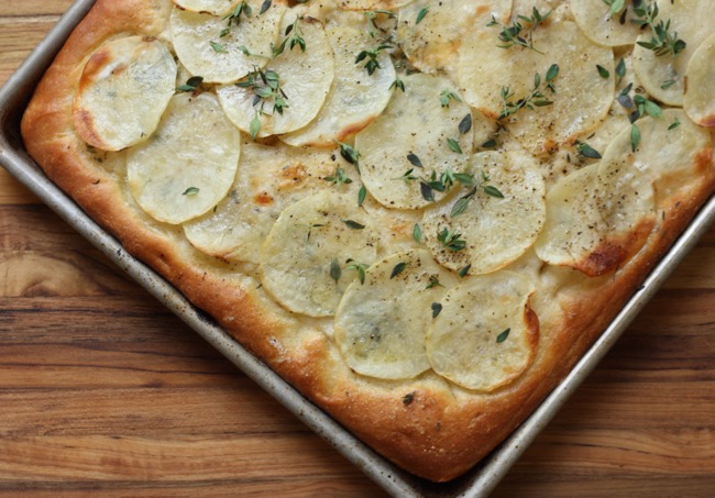 easy potato-topped homemade focaccia recipe | writes4food.com