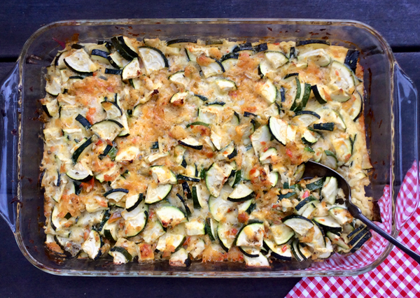 easy zucchini cheddar casserole recipe | writes4food.com