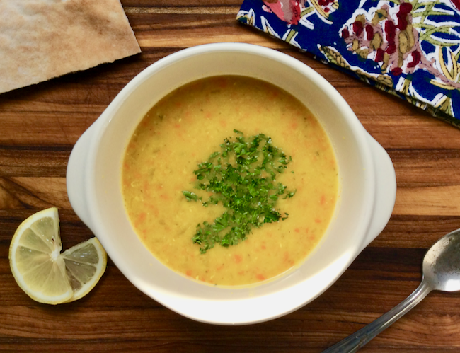 recipe for golden lentil soup with turmeric